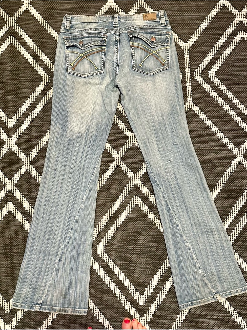 refuge Light Blue Flare Wide-Leg Jeans